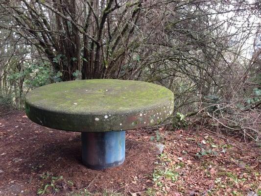 Rock table which has seen better days