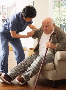 Daily assisted living care for elderly to help with fall prevention.