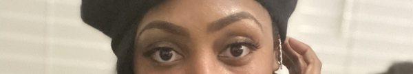 Brow Enhancement(poor quality) Lashes placement -(lifting)