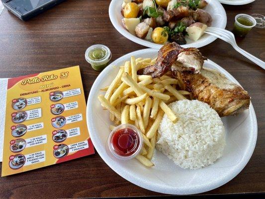 #4 1/4 Chicken with Rice and Fries @ Pollo Riko in Hialeah, FL.