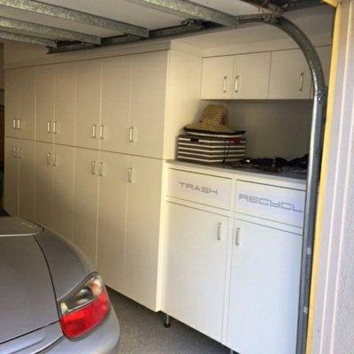 Garage cabinetry in Newport Beach, CA.