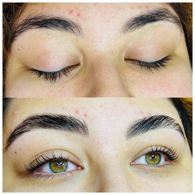 Lash lift and brow lamination