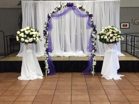 Wedding ceremony arch decor