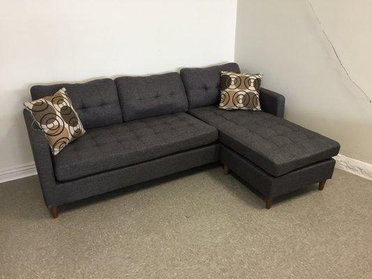 reversible chaise poly-fiber medium size sectional