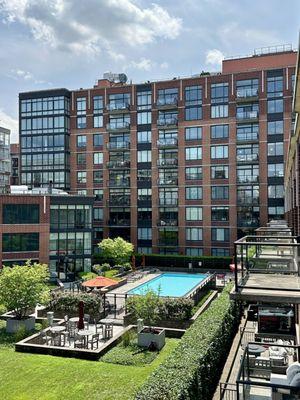 Maxwell Place - Outdoor pool at 1100 Maxwell Lane, Hoboken, NJ 07030