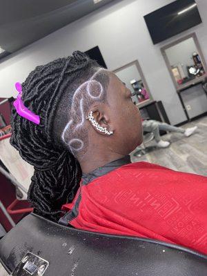 Dread with a fade design.