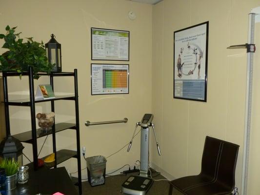 InBody assessment room. Get your initial body composition analysis during your free consultation!