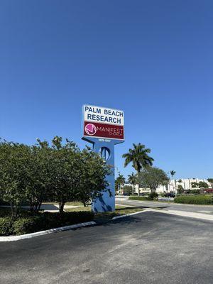 Palm Beach Research Center sign