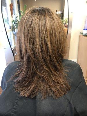 This was Kathy's 1st visit with me.She wanted more movement and shape in her hair. Achieved! #layers #fullness #movement