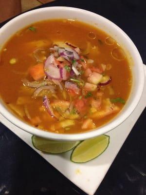 Encebollado. Fish stew with onions.