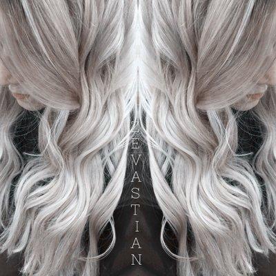 A master Hair Design by Zevastian. A LED Infrared Fluid Coloring combined with Multidimensional ombré gradation of lighting.