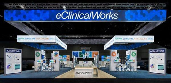 eClinicalWorks' 60'x80' custom exhibit at HIMSS17