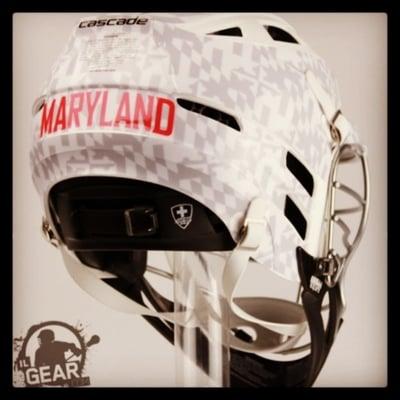 Maryland lacrosse helmet wrap.