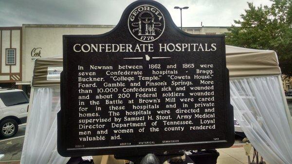 Historical Marker to commemorate this site being used as a makeshift hospital during the Civil War.