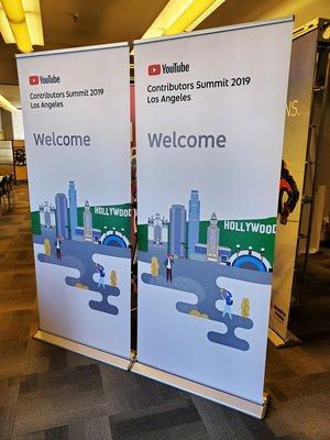 Stand up banners for YouTube event