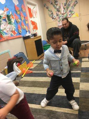 My son in class he loved his little school