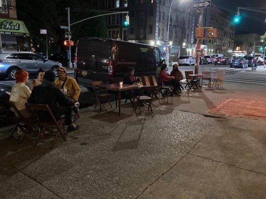 Very homey sidewalk seating