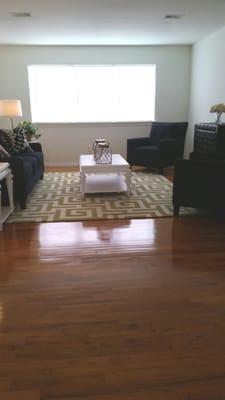 Large living rooms with gleaming hardwood floors