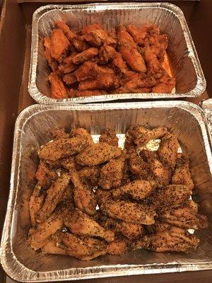 Hot wings and lemon pepper wings!