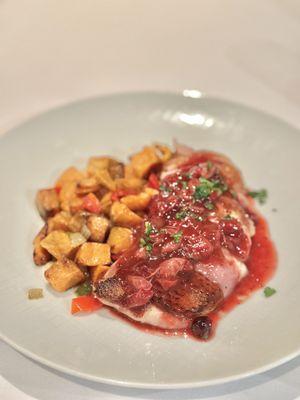 Seared duck with sweet potatoes! Yummy!