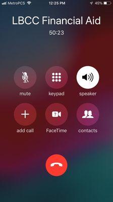 How long I've been on hold, for the second time today!