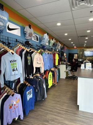 We have a large selection of sweatshirts and performance gear!