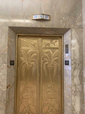 Elevator doors in historic DuPont building.