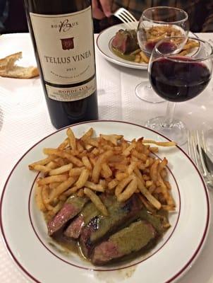 Steak frites- delicious just like the 1 in Paris. :)