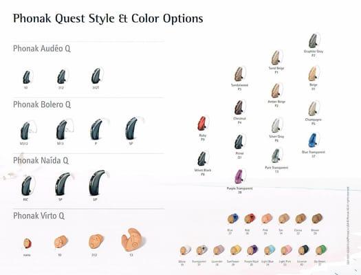 Hearing Aids of All Styles and Available Colors