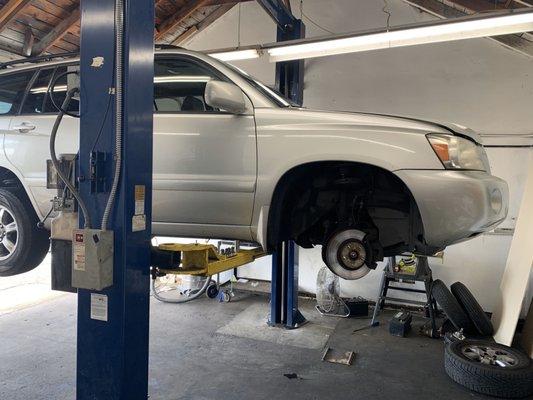 Front brake pads and an oil change only for 94.99