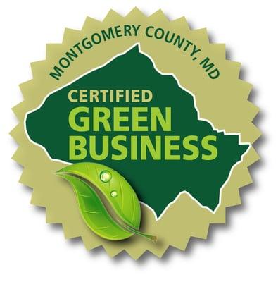 Proud to be a Montgomery County Certified Green Business!