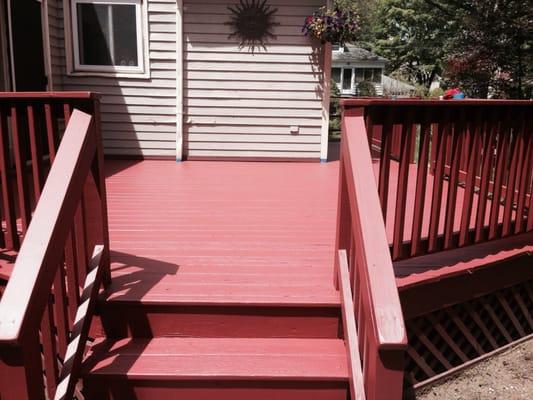 Deck re painted with solid stain