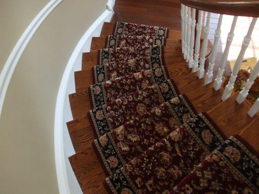 Accent a stairway with a carpet runner