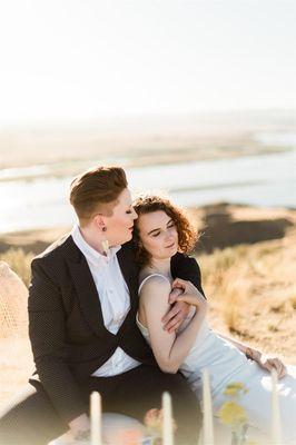 Elopement makeup and hair