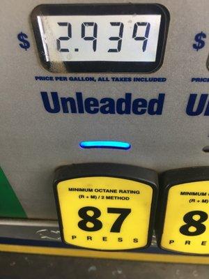 Under three dollars, even after the new gas tax