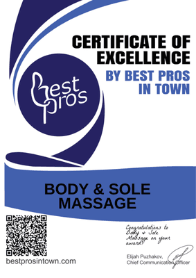 We have been recognized as one of the best massage professionals in Casselberry! You will find us in the BestProsInTown website!