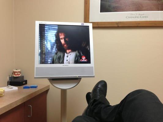 Watching the doors while getting my teeth cleaned!