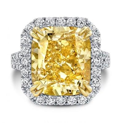 Fancy yellow diamond ring