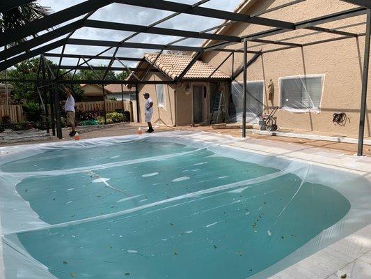 Repainting Process of Pool enclosure