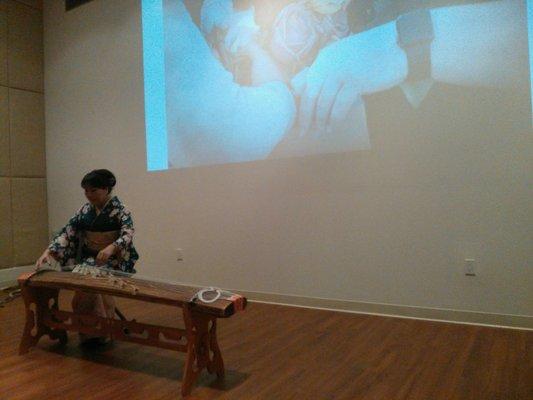 Kujiraoka Sensei playing the Koto/Japanese harp at Nibei Foundation.   Rendition of "Sakura"/ Cherry Blossoms.