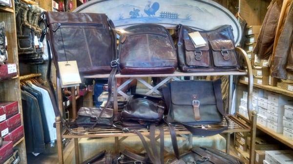 Traditional leather bags.