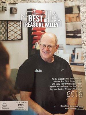 Dr. Burr's clinic was awarded "The Best in Treasure Valley 2019".