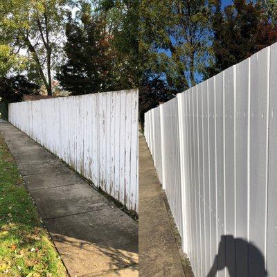 Before & After on this Fence in North Merrick, NY