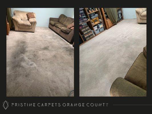 Make your carpet look pristine! Before and after deep clean with the works. Deodorized and sealed to maintain the clean!