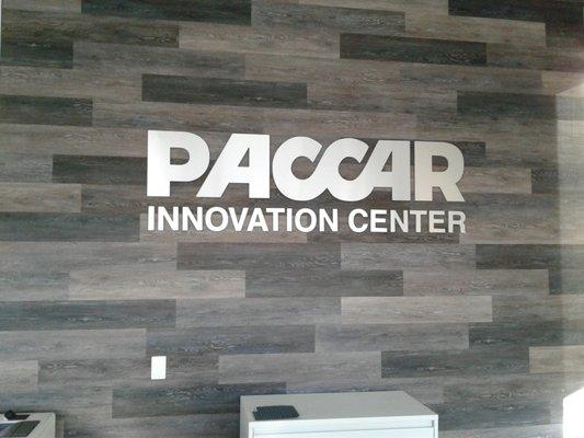 Lobby Sign made of Brushed Aluminum Cut Letters