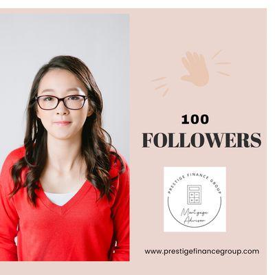 Yay! 100 followers on Instagram! Follow us @prestigefinancegroup