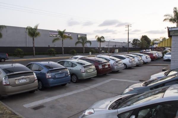 Dealership Side View of Prius's