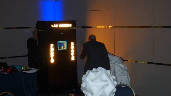 Groom and Bride enjoying the photo booth