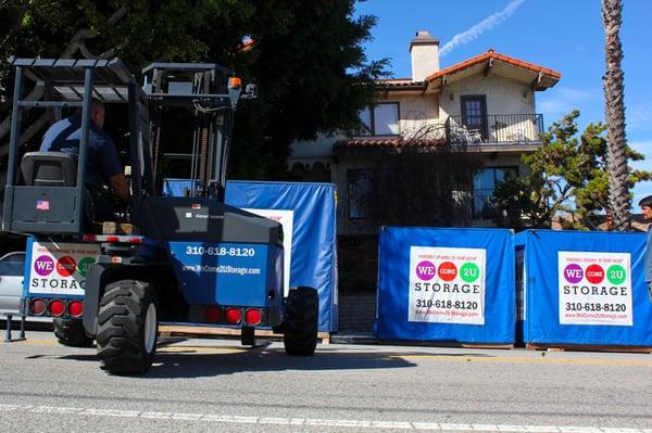 Placing containers in the street for an emergency home mitigation job (water/fire damage, mold/lead removal, etc.)