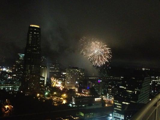 View from balcony of Lenox Sq fireworks!